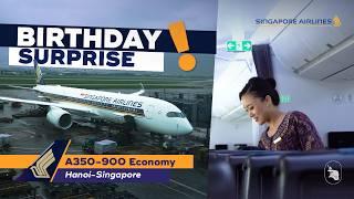 SINGAPORE AIRLINES A350 Economy Class Review | SQ191 Hanoi to Singapore