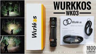 Wurkkos WK03 1800lm SST40,  USB C Rechargeable 18650 EDC Light, Simple UI with Power Indicator/ATR