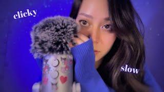 ASMR Slow, Clicky Inaudible Whispers with Fluffy Mic Brushing 