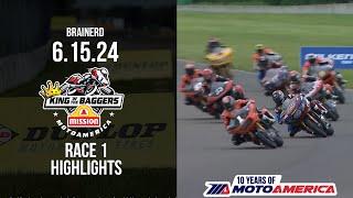 Mission King of the Baggers Race 1 Highlights at Brainerd 2024 - HIGHLIGHTS | MotoAmerica