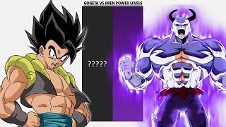 Gogeta VS Jiren POWER LEVELS - DBZ/DBGT/DBS/SDBH/Anime War/UV