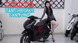 Tiếp tục là em HONDA CLICK THÁI 125 bản đen bóng ngồi lên là thành dân chơi xe