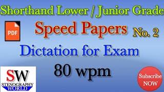 Shorthand Dictation 80 wpm in English // Speed paper No.2 with Pdf. // English Shorthand