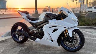 IS A STRETCHED BIKE FAST ? SUZUKI GSXR BEACH RIDE (POV)