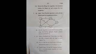 Analysis and design of algorithm University exam paper