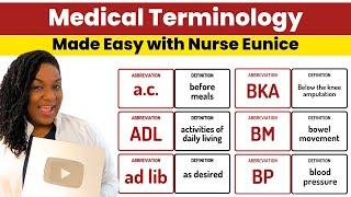 🩺 2024 Medical Terminology Made Easy - Part 1