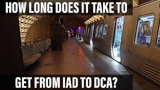 HOW LONG does it take to get from Dulles International (IAD) to Reagan Washington National (DCA)?