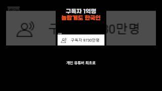 유튜브시작한지 3년도안되서 구독자1억명  정말 능력자네요