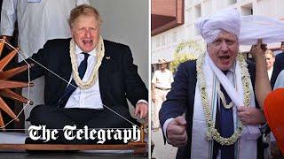 Boris Johnson spins cotton on India trip as 'Partygate' debate is underway