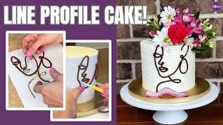 Face LINE ART Cake Tutorial!
