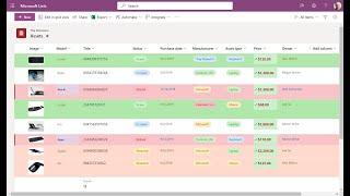 Microsoft Lists: Using formatting and conditional rules