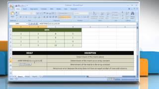 How to use the MDETERM function in  Excel :Tutorial