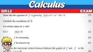 Calculus Grade 12 Exam Questions
