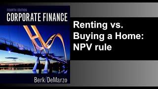 Renting vs. Buying a Home: NPV rule