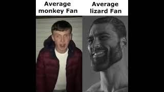 Average monkey Fan VS Average lizard Enjoyer