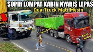 Sopir Lompat Kabin Truck Berguncang Keras‼️Insiden Truck Mati Mesin