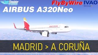 FlyByWire Airbus A320Neo:  Madrid    A Coruña | Iberia | MSFS2020 | Active Sky