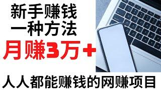 2022网赚，分享网上赚钱！教新人赚钱，轻松月赚3万+，这是一个适合人人赚钱的网赚项目