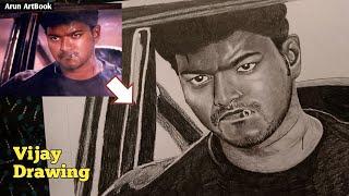 Vijay Gilli Movie Drawing / Vijay Drawing Easy / Arun ArtBook