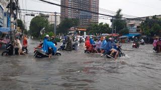 cảnh quận 7 Nhà Bè nước ngập khủng khiếp nhất  trời mưa Nước Lên đỉnh điểm nhất