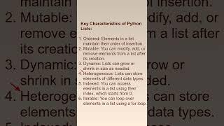 Key Characteristics of Python Lists