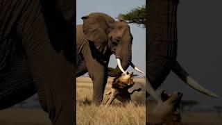 Epic Elephant vs Lion Fight!  Who Wins? #shorts