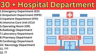 Hospital Department Name and their Functions in Hindi | Basic Medical Knowledge