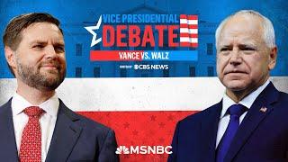 LIVE: Walz vs. Vance in 2024 CBS News Vice Presidential Debate I MSNBC