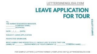 How to Write Leave Application in Office for Going to Trip - Tour Leave Request | Letters in English