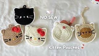 No Sew Crochet Kitten Pouches | Quick & Easy crochet