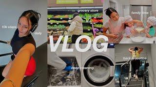 HOME VLOG: apartment deep clean, 10k steps daily, girls night, grocery store, new goals + motivation