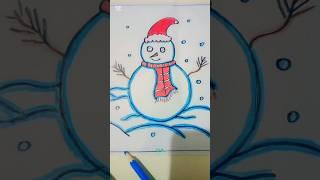 #snow SNOWMAN DRAWING EASY SIMPLE COLORING #shorts #easydrawing #video #colouring @shortcut_status