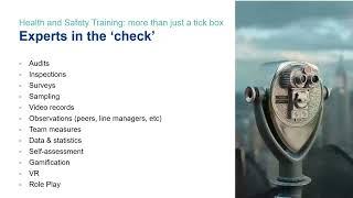 Webinar: Health and Safety training: more than just a tick box