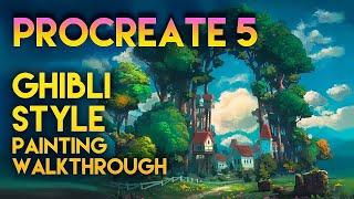 Procreate 5 [Ghibli Style Painting Walkthrough]