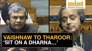 Railway Minister Ashwini Vaishnaw Asks Shashi Tharoor To 'Sit On A Dharna...' | Watch