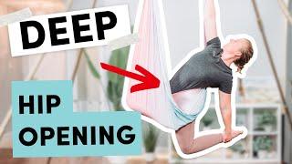 Aerial Yoga Flow for DEEP Hip Opening (Beginner Class)