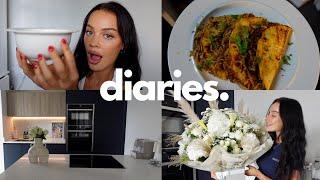 new apartment tour, hosting girls nights & food shopping | moving diaries