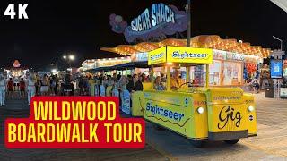 Walking the ENTIRE Wildwood Boardwalk at Night - 2024- 4K