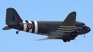 BBMF D-Day Douglas C47/DC3 'Dakota' flypast at Lytham Green's 1940s weekend