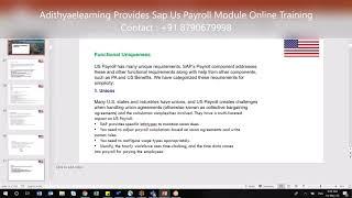 Sap Us Payroll certification Online Training