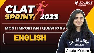 CLAT 2023 Sprint | CLAT 2023 English | English Important Questions | English Language for CLAT 2023