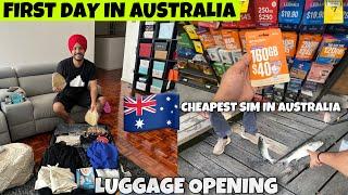 First Day In Australia  LUGGAGE OPENING | Cheapest Sim In Australia