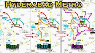 Hyderabad Metro Present & Future Route Map || హైదరాబాద్ మెట్రో రూట్ మ్యాప్