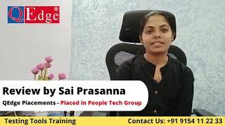 #Testing #Tools Training & #Placement  Institute Review by Sai Prasanna |    @qedgetech  Hyderabad