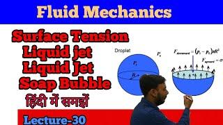 Surface tension on liquid drop,soap bubble and liquid jet || Surface tension fluid mechanics