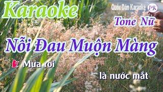 Karaoke Nỗi Đau Muộn Màng | Bossa Nova | Tone Nữ (Dm) | Quốc Dân Karaoke