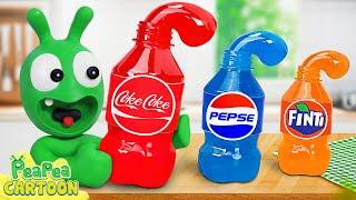 Pea Pea Making Colorful Soda Bottle Jelly - Kid Learning - PeaPea Cartoon