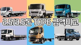 국내시판 2.5톤/3.5톤 TOP6모델 가격과 성능정보 대방출!#현대#마이티#타타대우#더쎈#볼보#FL#이베코#데일리#만트럭#TGL#이스즈#엘프