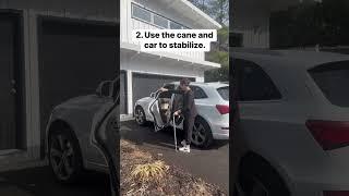How to get in the car with a rollator as the driver #physicaltherapy #seniorcare #howto #rollator
