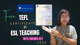 FREE TEFL CERTIFICATE with answer key (Teacher record) | Martutorials